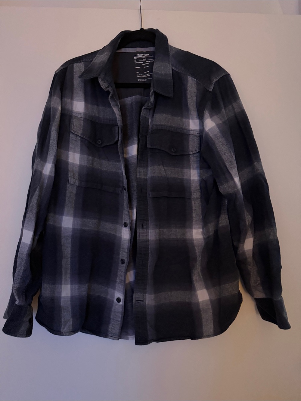 Men's blue & Gray Plaid Button-Down Shirt